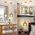 5.1Inch E26 Pendant Light Fixtures,Mini Hanging Lights Green Glass Vintage Pendant Light Hanging Light Adjustable