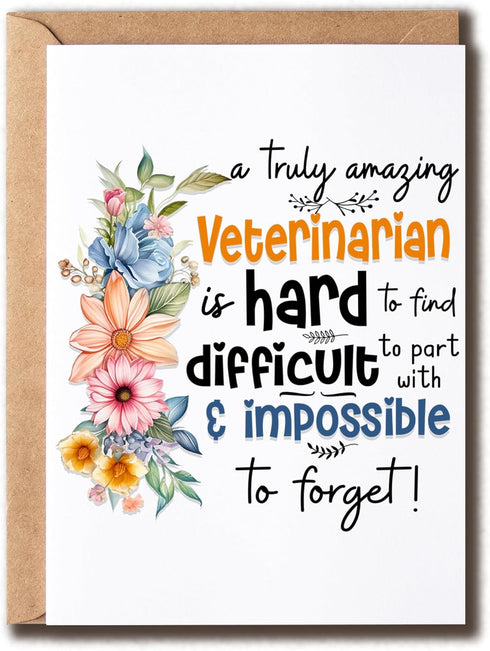 APVGifts A Truly Amazing Veterinarian Is Hard To Find - Thank You Card