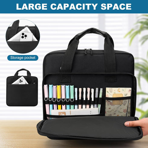 Zipper Binder with Shoulder Strap, 3 Ring 2 Inch Binder, Office Organizer, 500 Sheet Capacity, Black