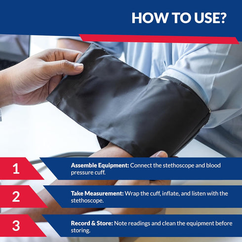 Set Dixie EMS Deluxe Aneroid Sphygmomanometer Blood Pressure W/Adult Cuff, Carrying Case and Calibration Tool - Black