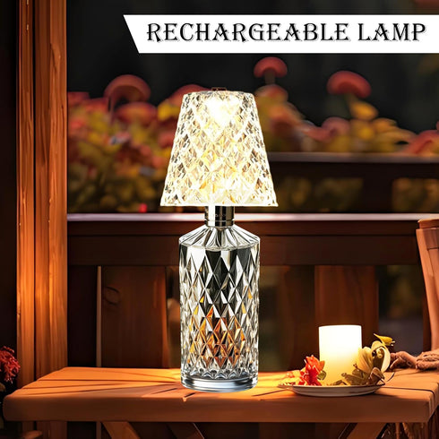 2 Pack 2000mAh, 3 Wine Bottle Lamp Crystal Clear, Rechargeable LED Acrylic Bottle Lampshade, Colors, Table Lamps, Desk