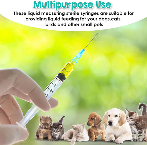 100 Pack 3 ml/cc Syringes with Needle, 23G, 1.0 inch Luer Lock, Sterile, Disposable