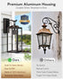 15" Garage,1 Large Dusk to Dawn Outdoor Wall Lights Exterior, Bronze Porch Light with Modern Transparent Glass