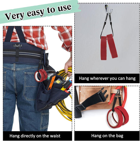 Electrical Tape Holder Strap with Snap Hooks for Belt and Tool Box, Black