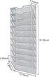 PAG Hanging Wall File Holder Organizer, Mail Sorter Literature Rack for Office with 10 Pockets, Silver