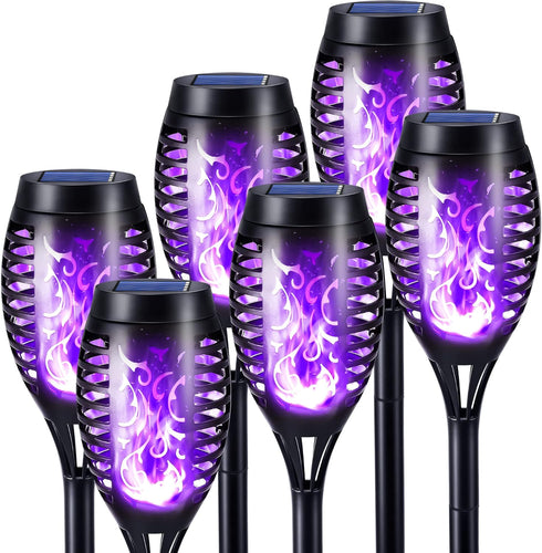 Toodour Solar Torch Flame Lights, 6 Pack Solar Lights Outdoor with Flickering