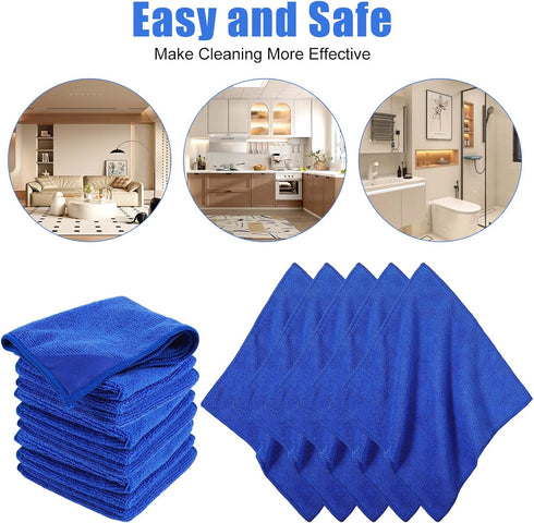 xozeooeu 25 Packs 10x10 Inch Magnetic Dry Erase Cloth, Blue Microfiber Whiteboard Eraser Reusable Washable Cleaning