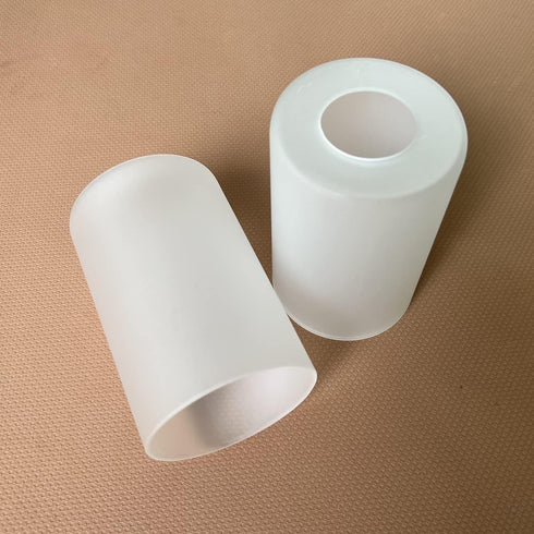 MISUOVERRE 2 pack, 1-5/8-inch 4, 6.5" Frosted Glass Lamp Shade, Pendant Light Shade Cylinder Glass Shade Replacement
