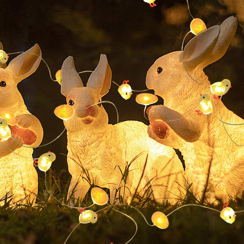 78.74 inch 20 Bulbs, Chick and Egg Shaped String Lights Indoor, Easter String Lights with Easter Decorations, Easters