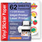 Translucent Semi-Clear Sticker Paper for Inkjet Printer & Laser Printer 62 Sheets