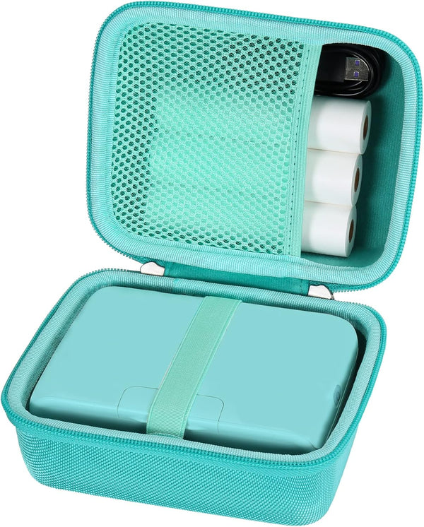 khanka Hard Travel Case for Phomemo M04S Portable Thermal Printer, Bluetooth Label Printer, Case Only (Teal)