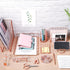 Yaomiao 13 Pcs Acrylic Desk Accessories Kit Organizer Gift Set for Women, Office Supplies, Rose Gold
