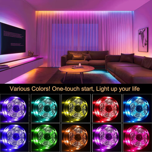 NBBUFF 3.28 ft Smart RGB LED Strip LightsControl via App or RemoteFeatures Music Sync and Timer FunctionsPerfect