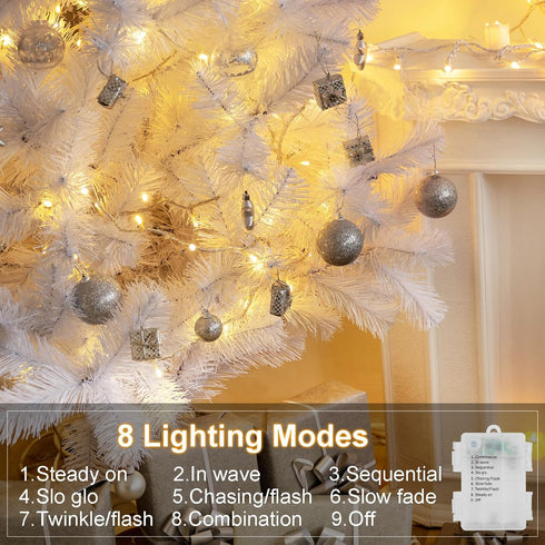 2 Pack 23ft 70 LED String Lights Battery Operated, Fairy Twinkle Lights with Timer 8 Modes Clear Wire for Wedding Party