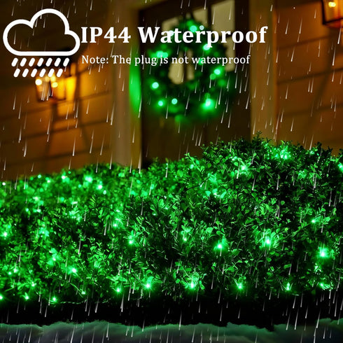 Filltown 25FT 100 Count Green Christmas Lights Outdoor, Incandescent Mini Christmas Lights White Wire, Waterproof Fairy