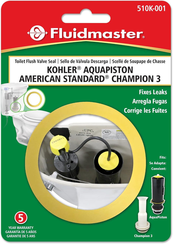 Fluidmaster 510K-001-P10 Replacement Flush Valve Seal for Kohler and American Standard, Yellow