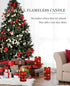 Wax,3 Pack Da by Red Flameless Candles with String Lights, Battery Operated Candles with Remote Control