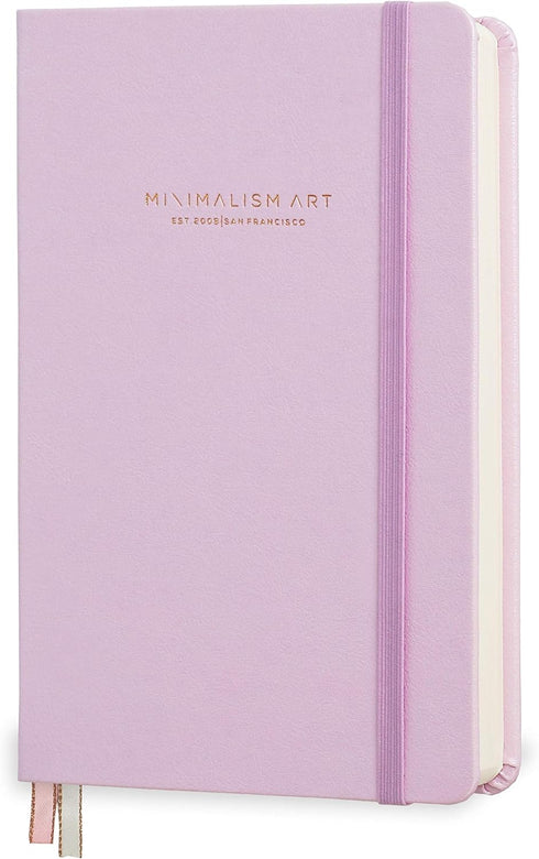 Minimalism Art, Premium Hard Cover Notebook Journal, X-Large Size, Master A4 8.3" x 11.4", 186 Numbered Pages, Gusseted Pocket, Ribbon Bookmark, Extra Thick Ink-Proof Paper 120gsm (Plain, Pink) by Minimalism Art