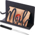 Cutout Metal Mail Holder Organizer with Letter Opener, Artistic Design for Home Office, Black Countertop Storage