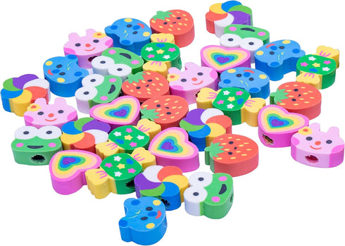 RONDURE Pencil Erasers Toppers, 35pcs Pink Heart Shape Pencil Top Erasers