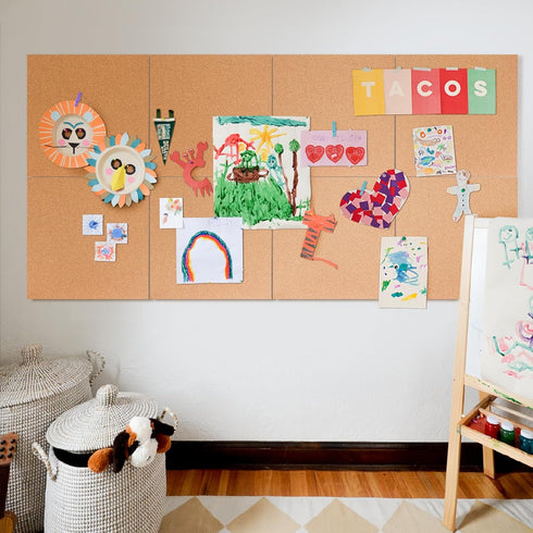 SVOPY 8-Pack Square Cork Bulletin Board Tiles - Extra Thick 12x12 Inches for Home Office Decor and Display