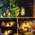 6 Pack 30 GIGALUMI Hanging Mason Jar Solar Lights, Led Hanging Solar Lanterns Outdoor Waterproof, Hangers and Jars