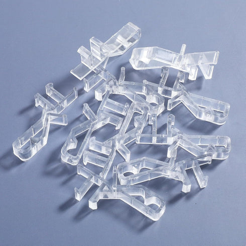 YBEATY 10 Pcs Hidden Channel Valance Clips Blind Valance Window Blind Clips Plastic Clear Blind Curtains Retainer