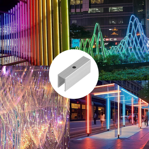 20 neon Rope Light Clips - Piece High - Quality Aluminum Neon Light Clips Kit Made of Durable Aluminum, Waterproof