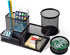 Pen Holder for Desk, 3 Compartments Mesh Pencil Holder Set with Cup and Paper Clip Holder, Ideal Office School Supplies