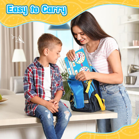 Learning Clock for Kids, Toddler Teaching Clock, Dry Erase Board for Preschool, Kindergarten, Educational Activities