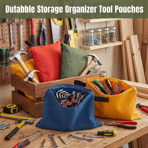 12 16 oz 11.8" 7.9" Workshop(4 Eccliy Pcs Canvas Tool Bag Pouch Zipper Heavy Duty Utility Pouch Bag Multipurpose