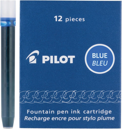 Pilot Namiki IC100 Fountain Pen Ink Cartridge, Blue, 12 Cartridges per Pack (Pack of 2)