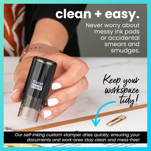 ExcelMark Thumbs Up Like Self-Inking Round Rubber Teacher Stamp with Blue Ink