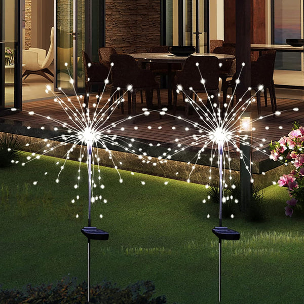 Solar Garden Firework Lights Outdoor, 2 Pack Solar Powered Art Stake Twinkle Lighting for Yard Decor