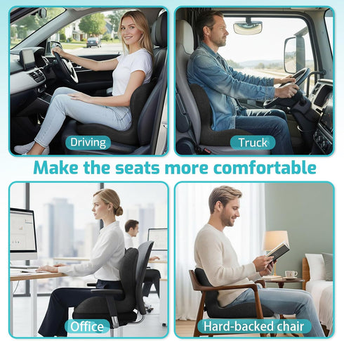 Sciatica,Tailbone,Back Ergonomic Seat Cushion,Office Chair Cushion with Lumbar Support Pillow,Car Orthopedic Seat