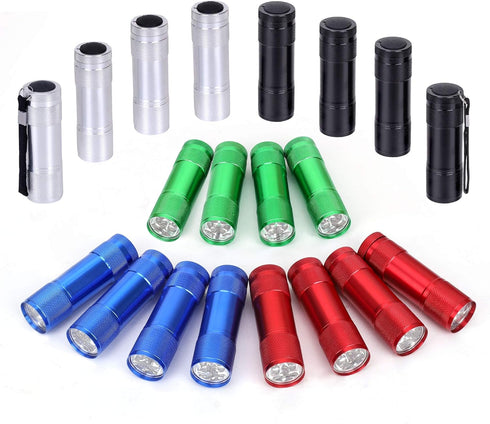 FASTPRO 20-Pack Aluminum 6-LED Flashlights Set with Lanyard and AAA Batteries Included
