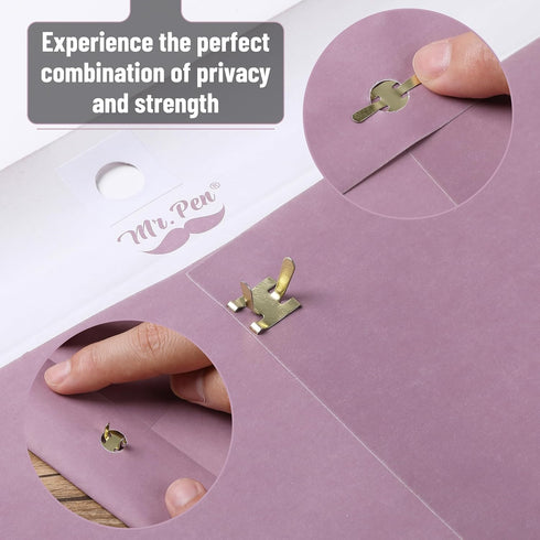 Mr. Pen- Clasp Envelopes, 18 Pack, 9" x 12", Purple Kraft Letter Size Envelopes, Clasp and Gummed Closure Envelopes