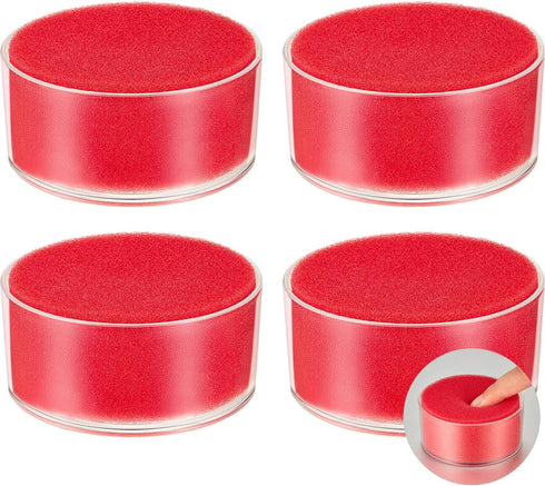 Outus 4 Pieces Sponge Cup Moistener Finger Wet Paper Plastic Round Humidifier Desktop Sponge Moistener, 3.1 Inches for