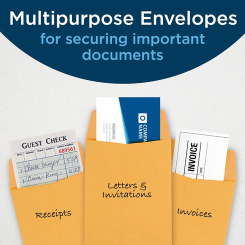 Guardian #11 Paper Shipping Policy Envelopes - Pack of 500 Blank Envelopes for Documents, 4 ½ x 10 ? Inches