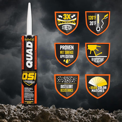 OSI Quad Window, Door and Siding Sealant Gray 509, 10 fl oz Cartridge