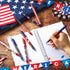 Leinuosen 72 Pieces American Flag Pen Bulk, USA Patriotic Themed Gel Ink Pens for Home School Office Supplies