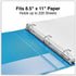 Universal UNV20713 11 in. x 8.5 in. 1 in. Capacity 3 Rings Slant D-Ring View Binder, Light Blue for Document Storage