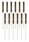 EISCO 12PK Bristle Cleaning Brushes with Fan-Shaped Ends, 9.25" - Twisted Stainless