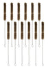 EISCO 12PK Bristle Cleaning Brushes with Fan-Shaped Ends, 9.25" - Twisted Stainless