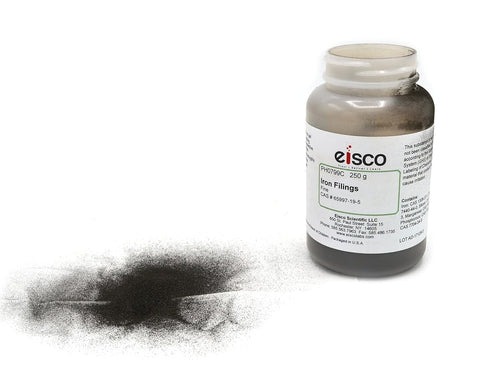 250g 40-60 EISCO Fine Iron Filings, - Mesh Iron Shavings for Magnets