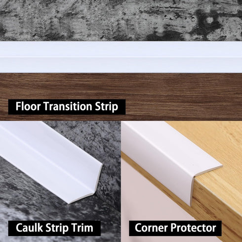 Multifunctional Wall Molding Trim & Corner Guards, Shiny White Caulk Strip for Protection and Decoration
