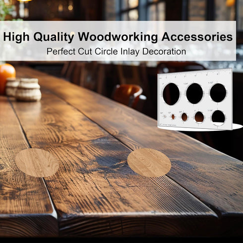 Hecfu 8 1 7"x4.7" in Router Template for Woodworking - Large Clear Acrylic Router Jig, Circle Inlay Template with Scale