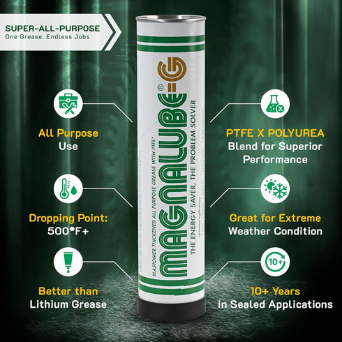 5cc 10 Pack Magnalube-G General All Purpose Grease - Waterproof, Corrosion Resistant PTFE Lubricant for Bearings