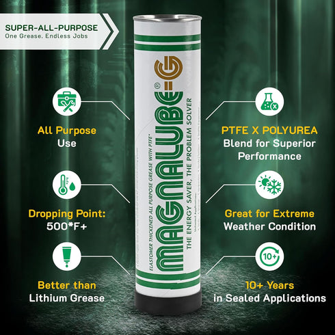 5cc 10 Pack Magnalube-G General All Purpose Grease - Waterproof, Corrosion Resistant PTFE Lubricant for Bearings