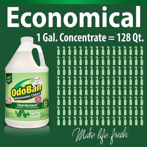 Set 2, 32 oz 1 OdoBan Ready-to-Use Disinfectant and Odor Eliminator, Made in the USA, Original Eucalyptus Scent